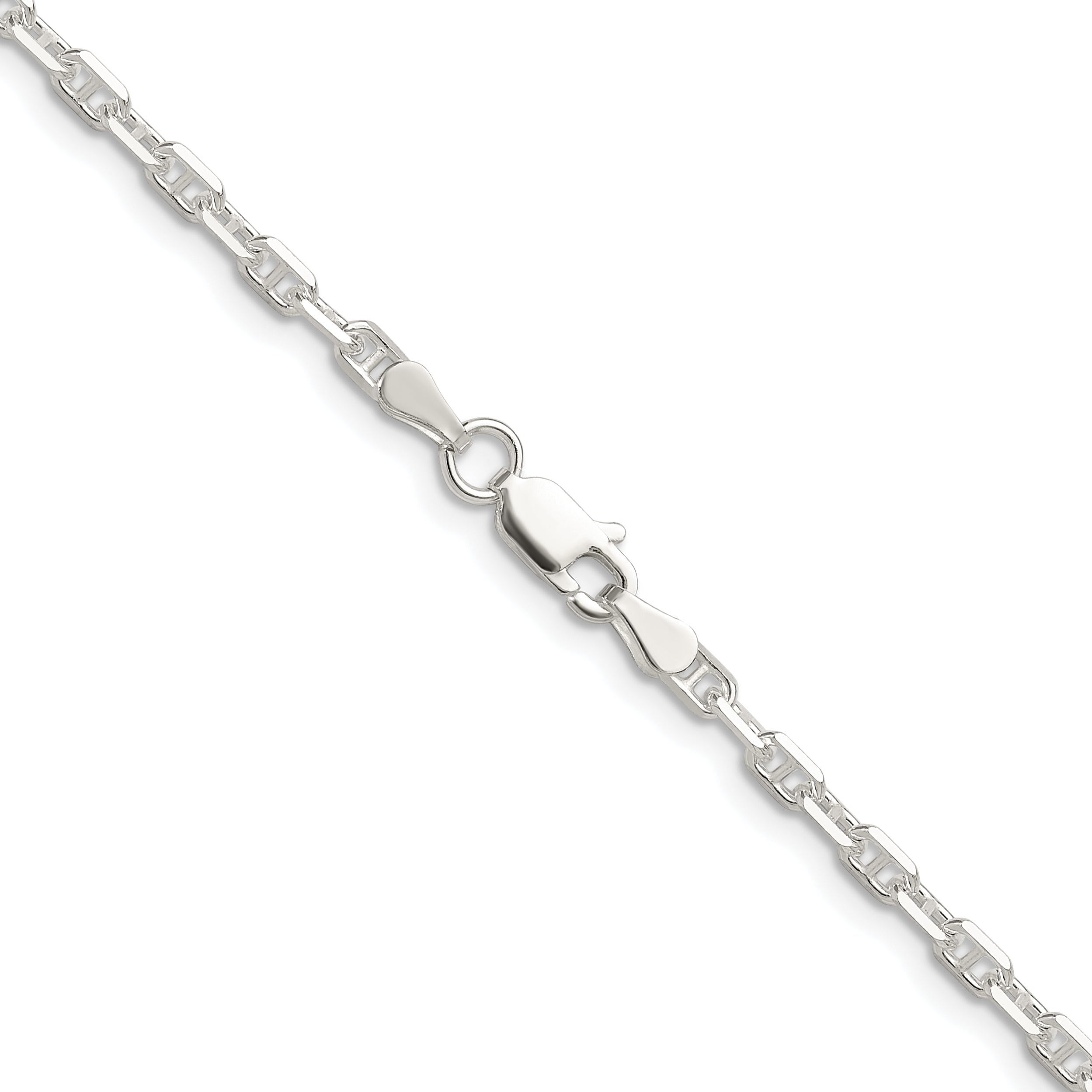 Sterling Silver Polished and D/C 3mm Marine Link Chain