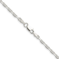 Sterling Silver Polished and D/C 3mm Marine Link Chain