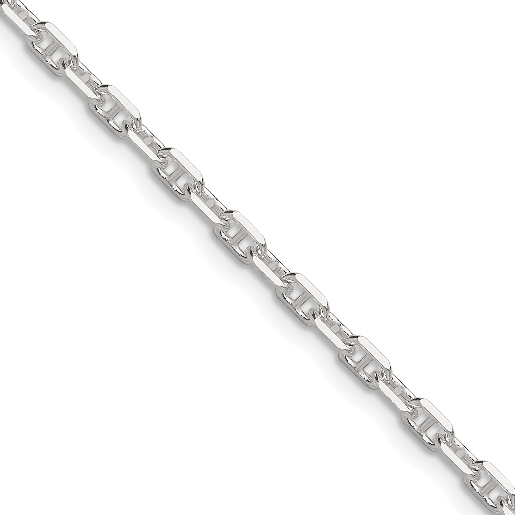 Sterling Silver Polished and D/C 3mm Marine Link Chain