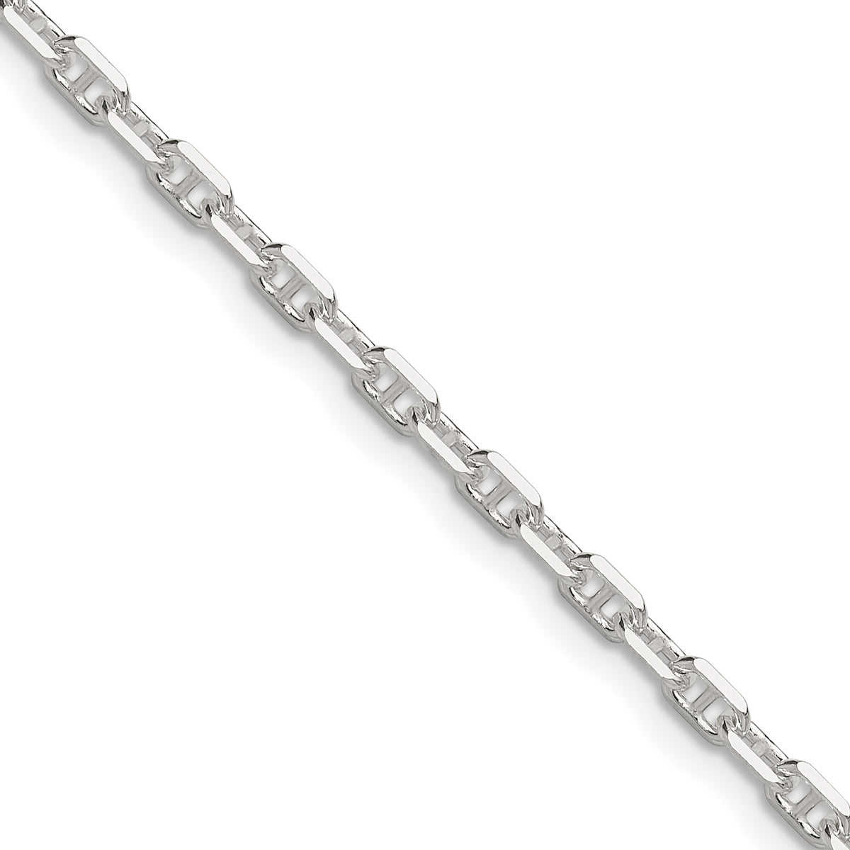 Sterling Silver Polished and D/C 3mm Marine Link Chain