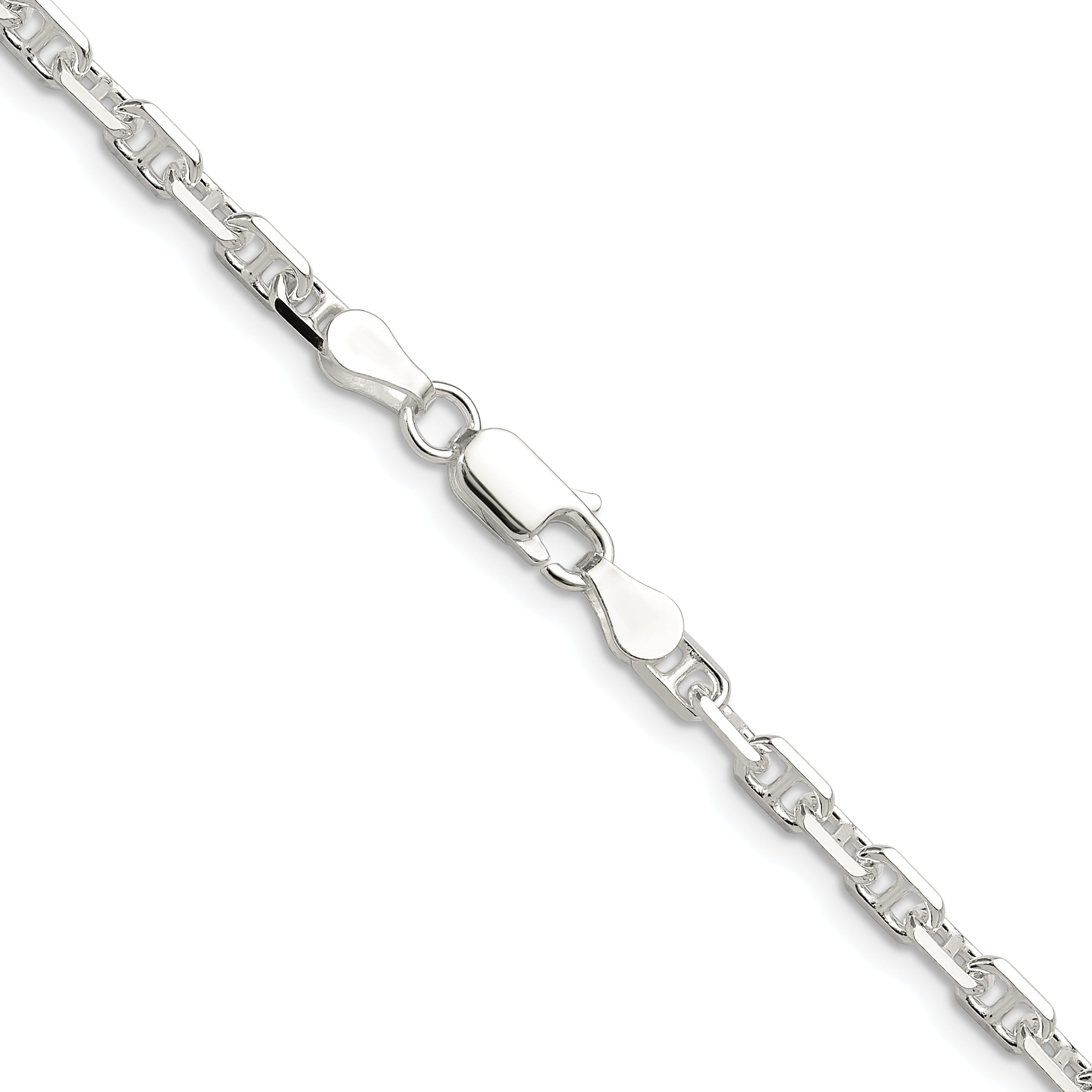 Sterling Silver Polished and D/C 3.75mm Marine Link Chain