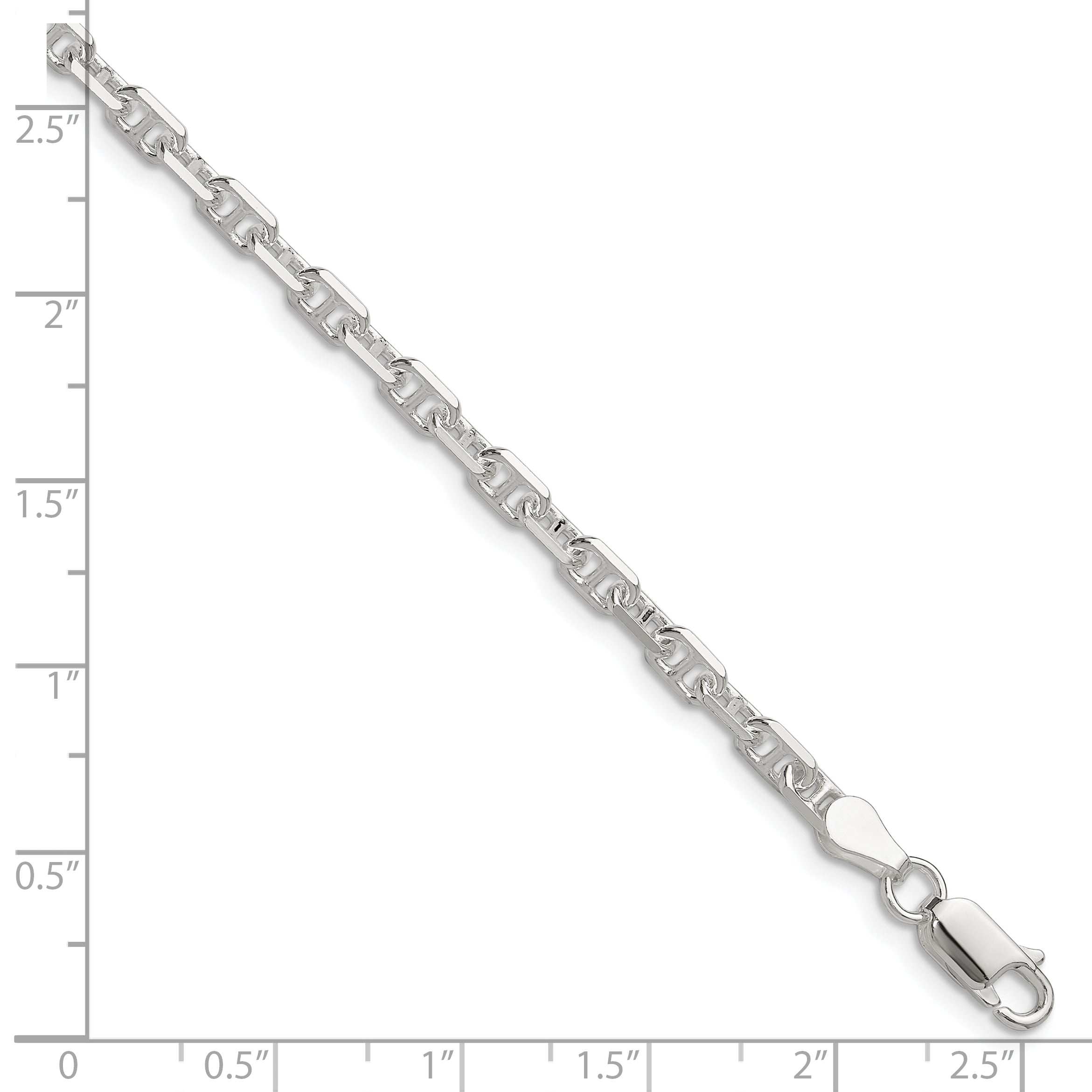 Sterling Silver Polished and D/C 3.75mm Marine Link Chain