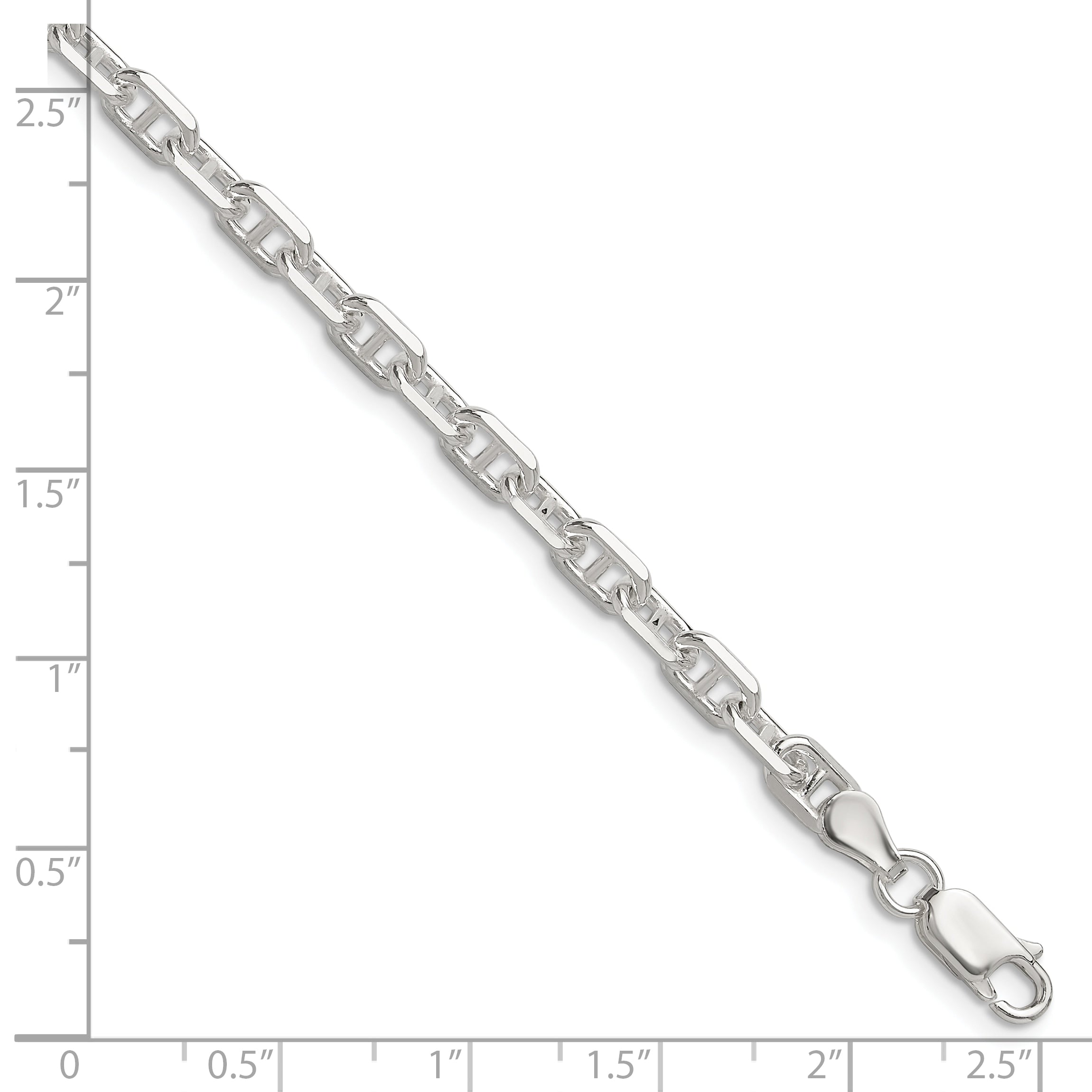 Sterling Silver Polished and D/C 4.75mm Marine Link Chain