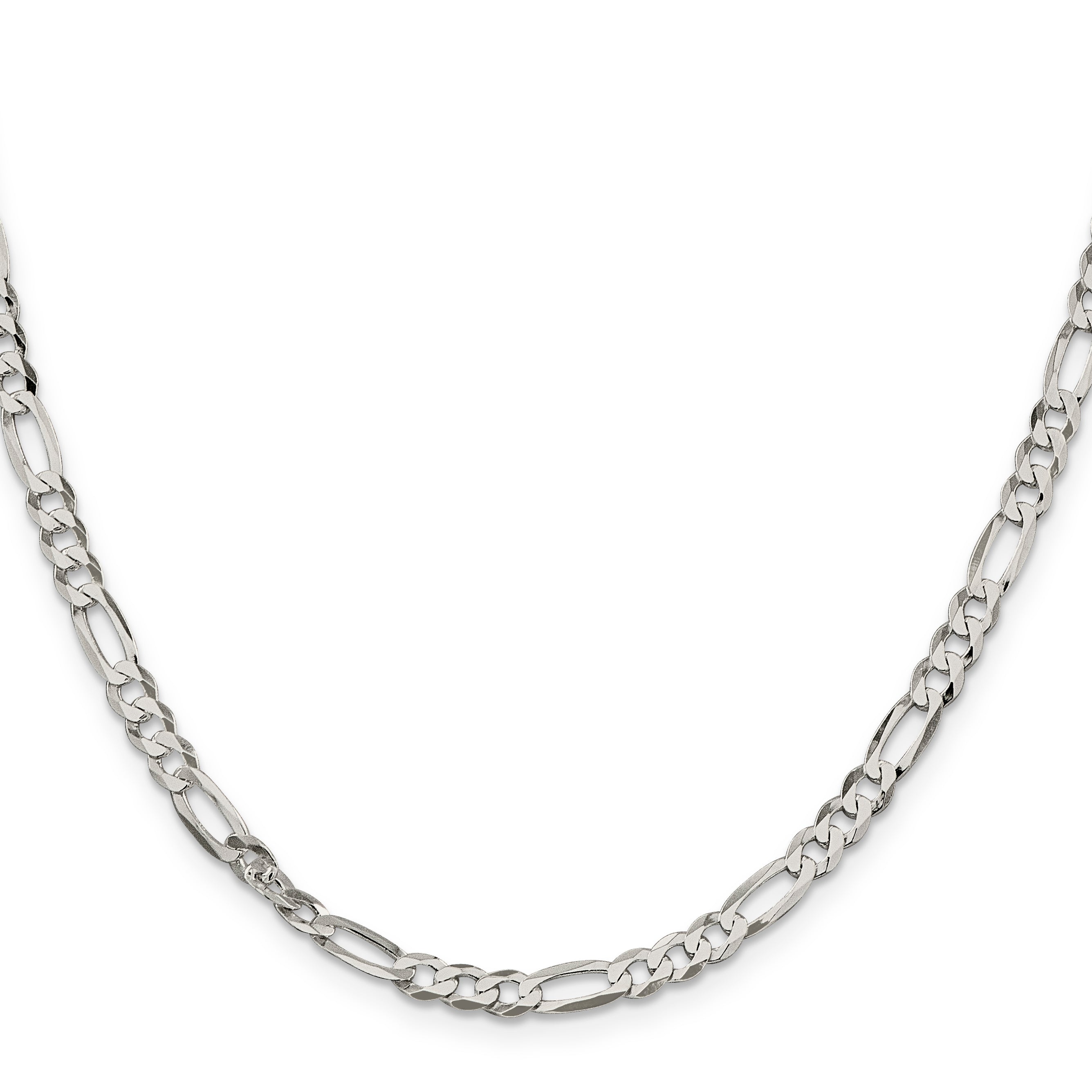 Sterling Silver 4.5mm Lightweight Flat Figaro Chain