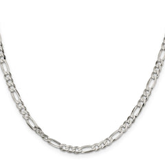 Sterling Silver 4.5mm Lightweight Flat Figaro Chain