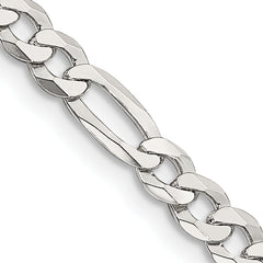 Sterling Silver 4.5mm Lightweight Flat Figaro Chain