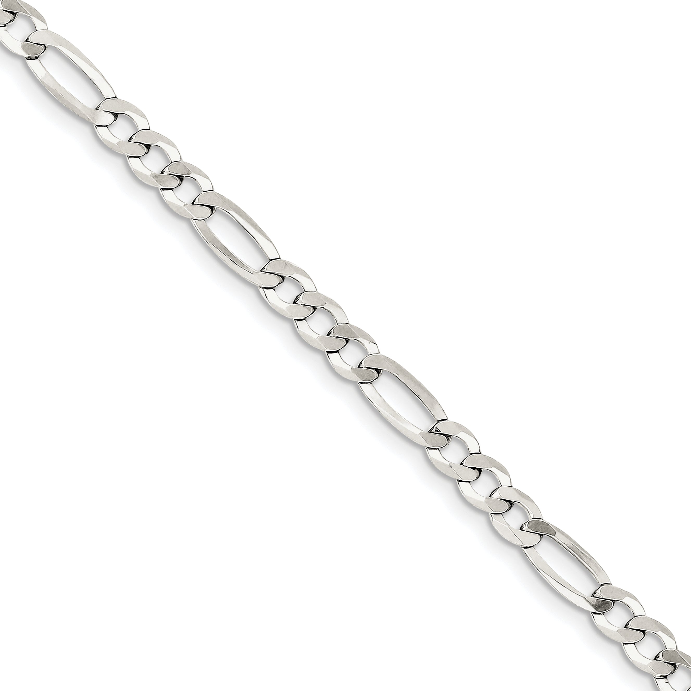 Sterling Silver 5.5mm Polished Flat Figaro Chain