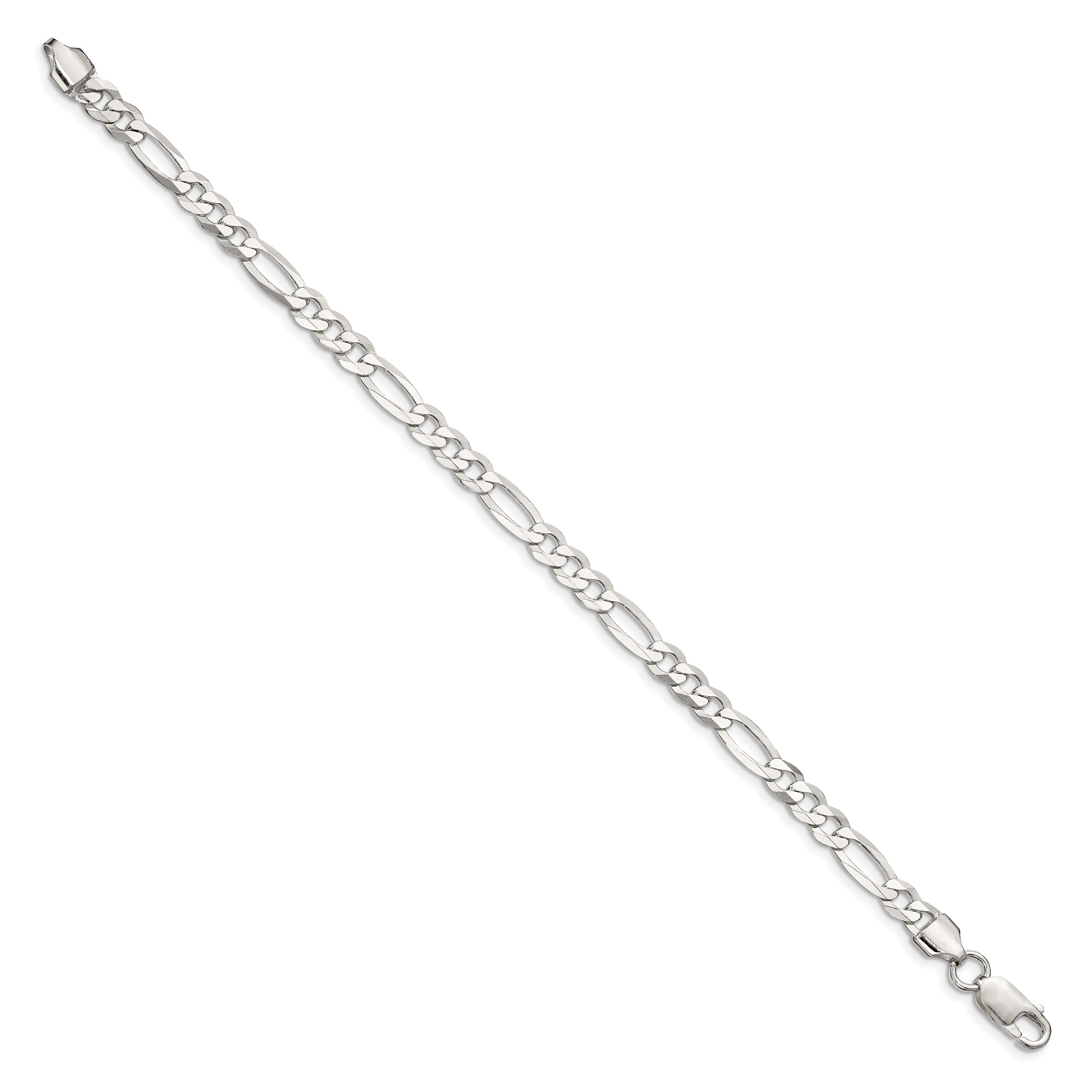 Sterling Silver 5.5mm Lightweight Flat Figaro Chain