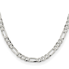 Sterling Silver 7.5mm Lightweight Flat Figaro Chain