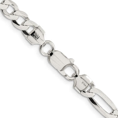 Sterling Silver 7.5mm Lightweight Flat Figaro Chain