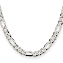 Sterling Silver 8.5mm Lightweight Flat Figaro Chain