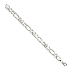 Sterling Silver 9.5mm Lightweight Flat Figaro Chain