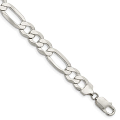 Sterling Silver 9.5mm Lightweight Flat Figaro Chain