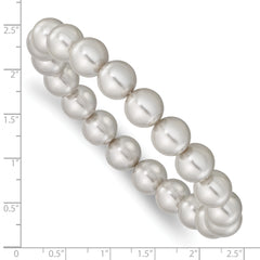 Majestik 10-11mm Grey Imitation Shell Pearl Stretch Bracelet