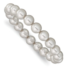 Majestik 10-11mm Grey Imitation Shell Pearl Stretch Bracelet