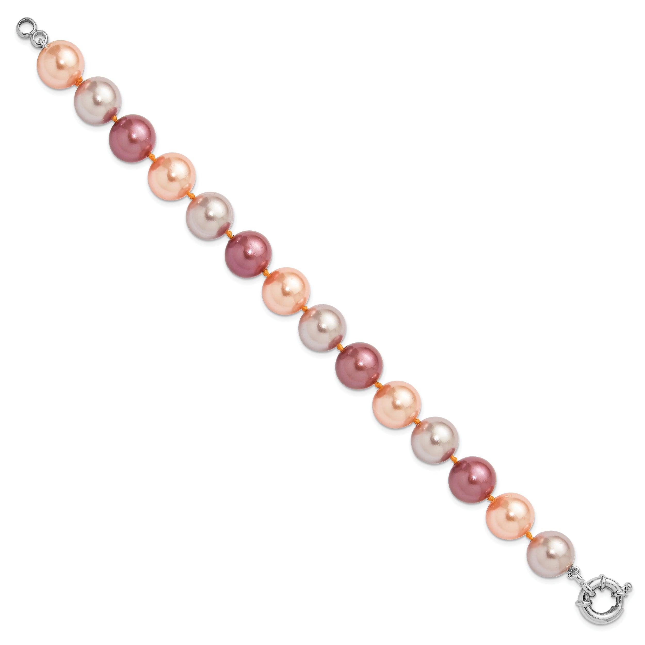 SS Majestik RH-pl 12-13mm Pink/Purple/Grey Imit Shell Pearl Bracelet