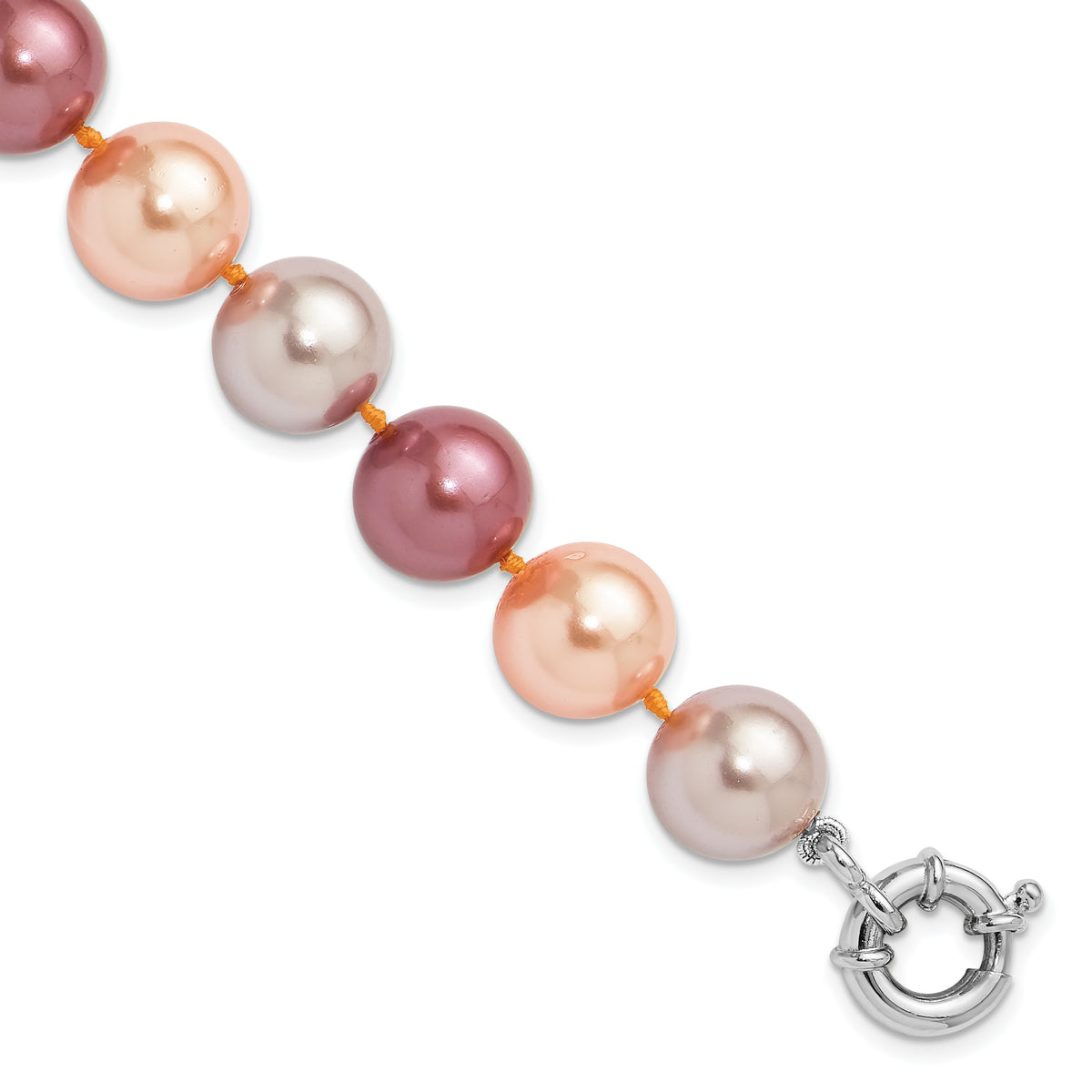 SS Majestik RH-pl 12-13mm Pink/Purple/Grey Imit Shell Pearl Bracelet