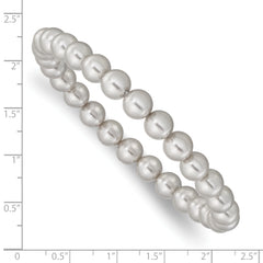 Majestik 7-8mm Grey Imitation Shell Pearl Stretch Bracelet