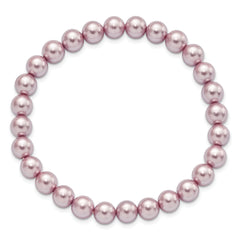 Majestik 7-8mm Purple Imitation Shell Pearl Stretch Bracelet