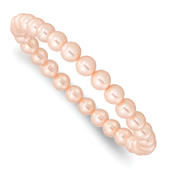 Majestik 7-8mm Pink Imitation Shell Pearl Stretch Bracelet