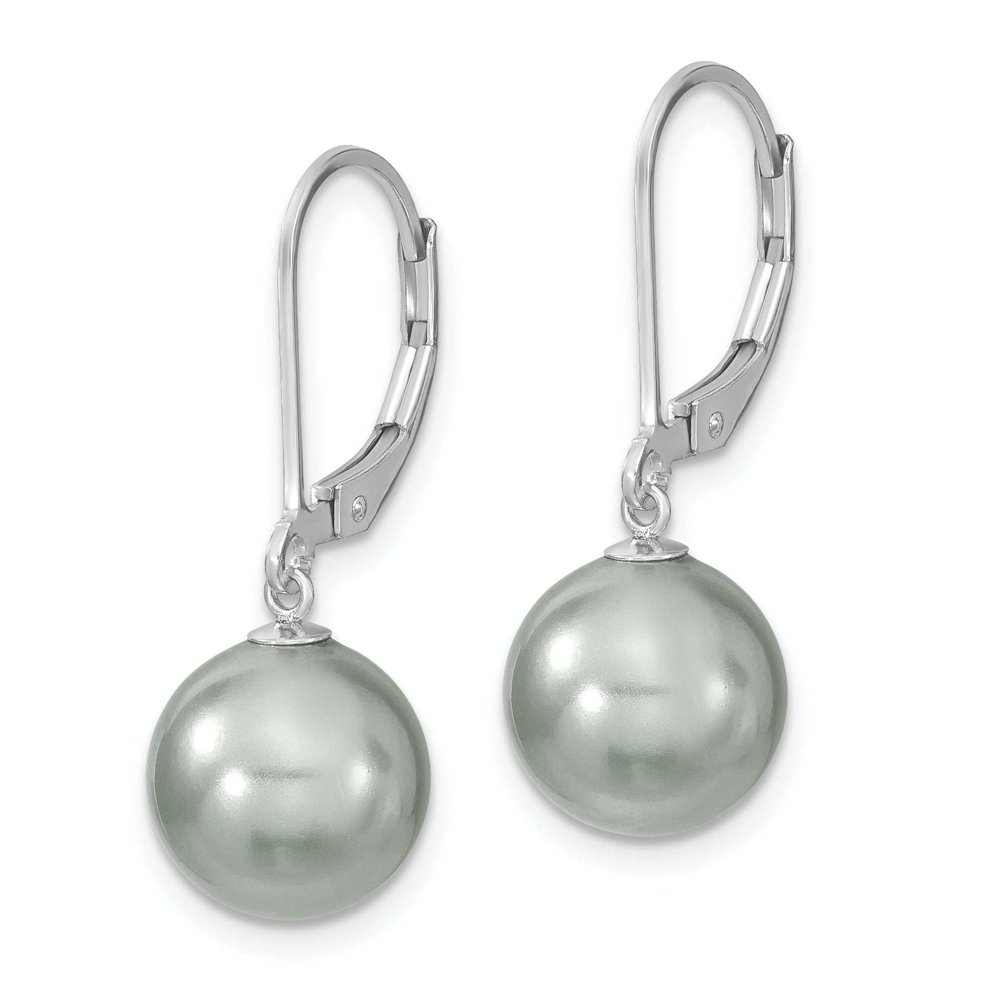 Majestik Sterling Silver Rhodium-Plated Shell Pearl Dangle Earrings Gift Ready