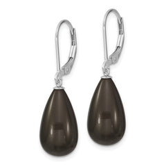 Majestik Rhodium-Plated Sterling Silver Teardrop Shell Pearl Earrings