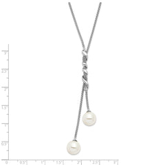 Majestik Sterling Silver Rhodium-Plated Beaded Necklace with Shell Pearls