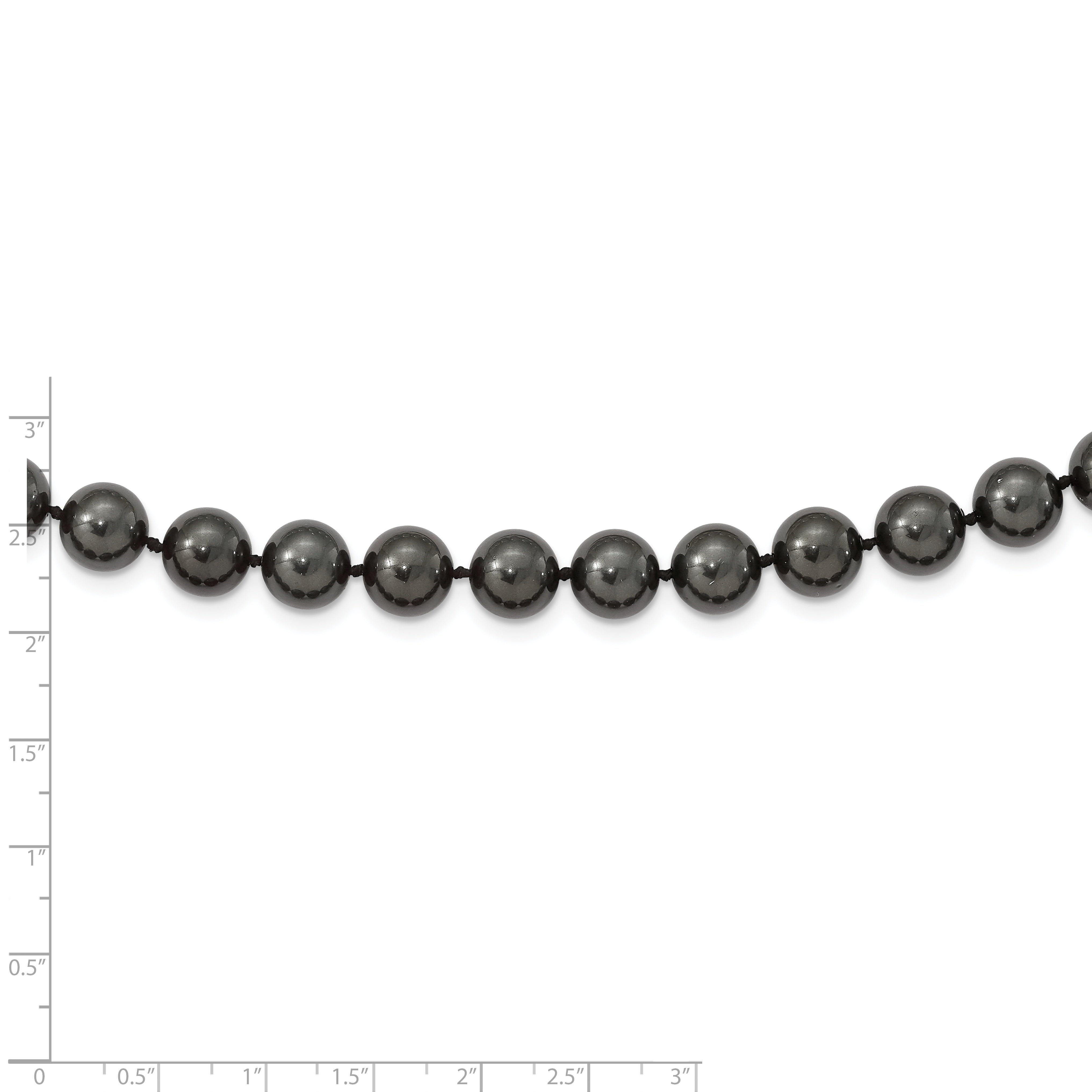 Majestik Sterling Silver Rhodium-plated 10-11mm Black Imitation Shell Pearl Hand-knotted Necklace