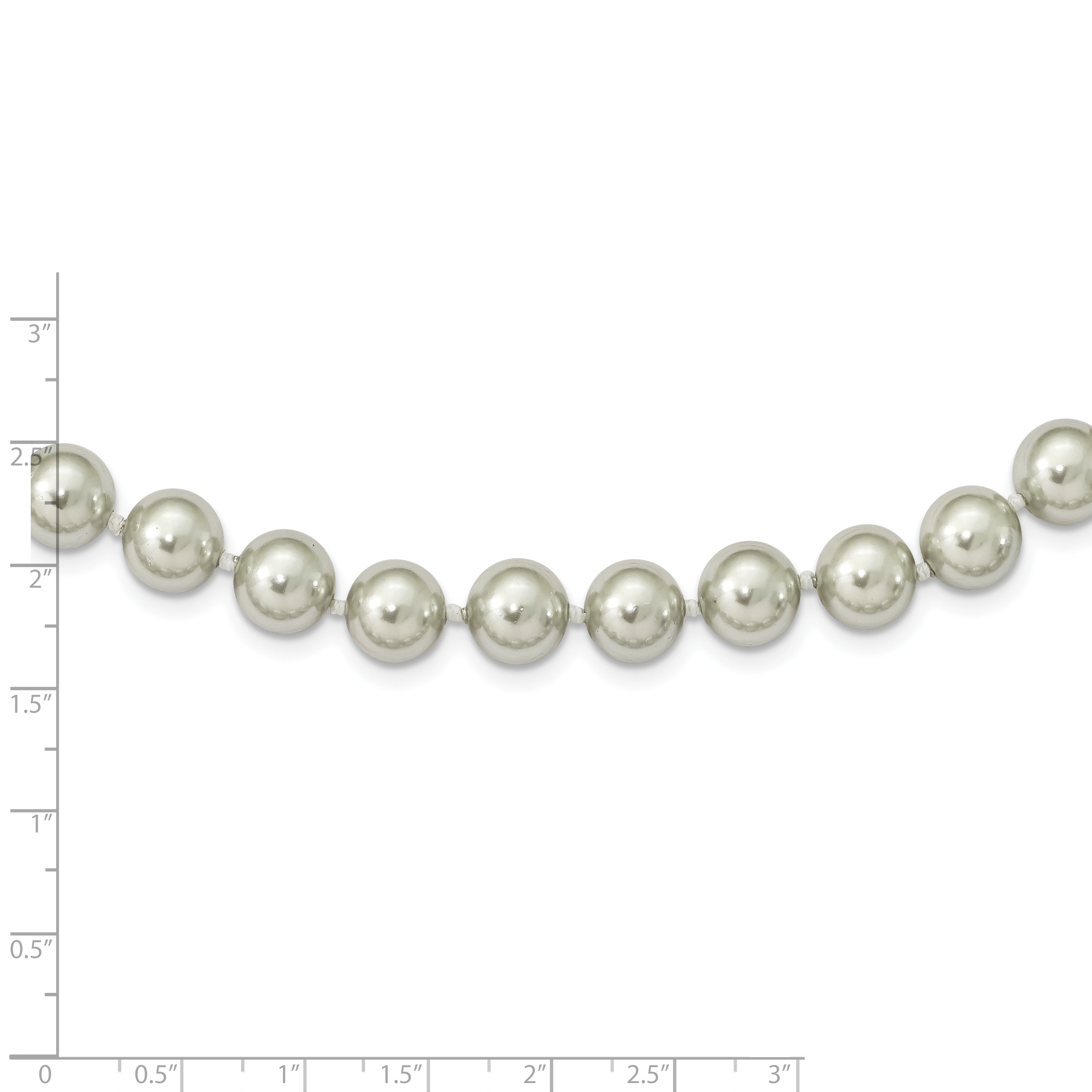 Majestik Sterling Silver Rhodium-plated 10-11mm Grey Imitation Shell Pearl Hand-knotted Necklace