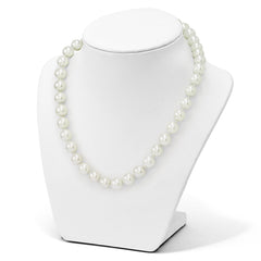 Majestik Sterling Silver Rhodium-plated 10-11mm White Imitation Shell Pearl Hand-knotted Necklace