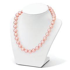 Majestik Sterling Silver Rhodium-plated 12-13mm Pink Imitation Shell Pearl Hand-knotted Necklace