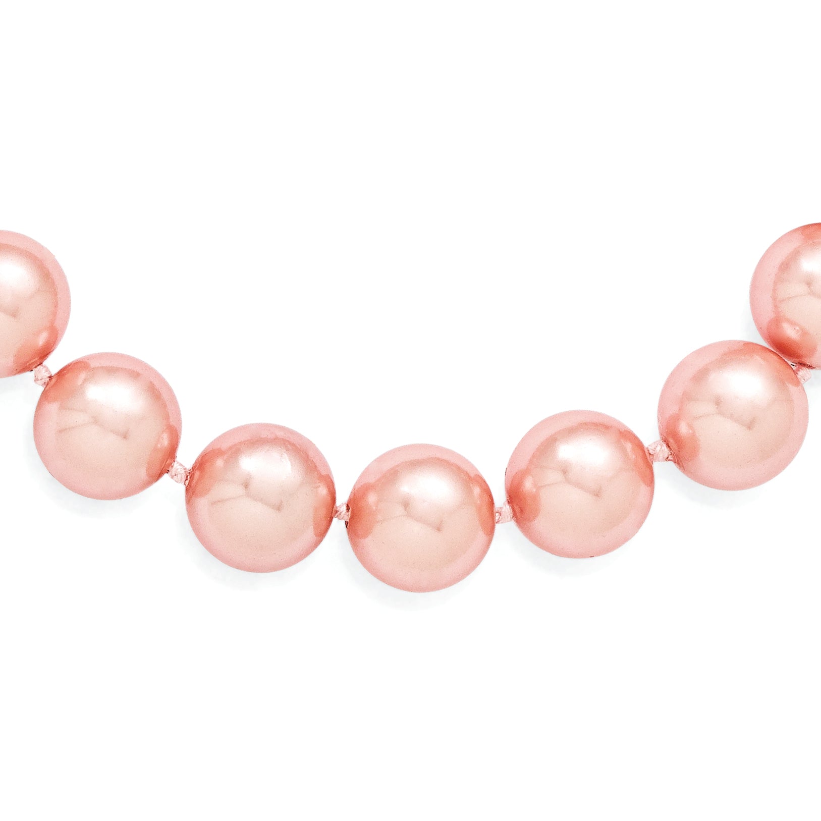 Majestik Sterling Silver Rhodium-plated 12-13mm Pink Imitation Shell Pearl Hand-knotted Necklace