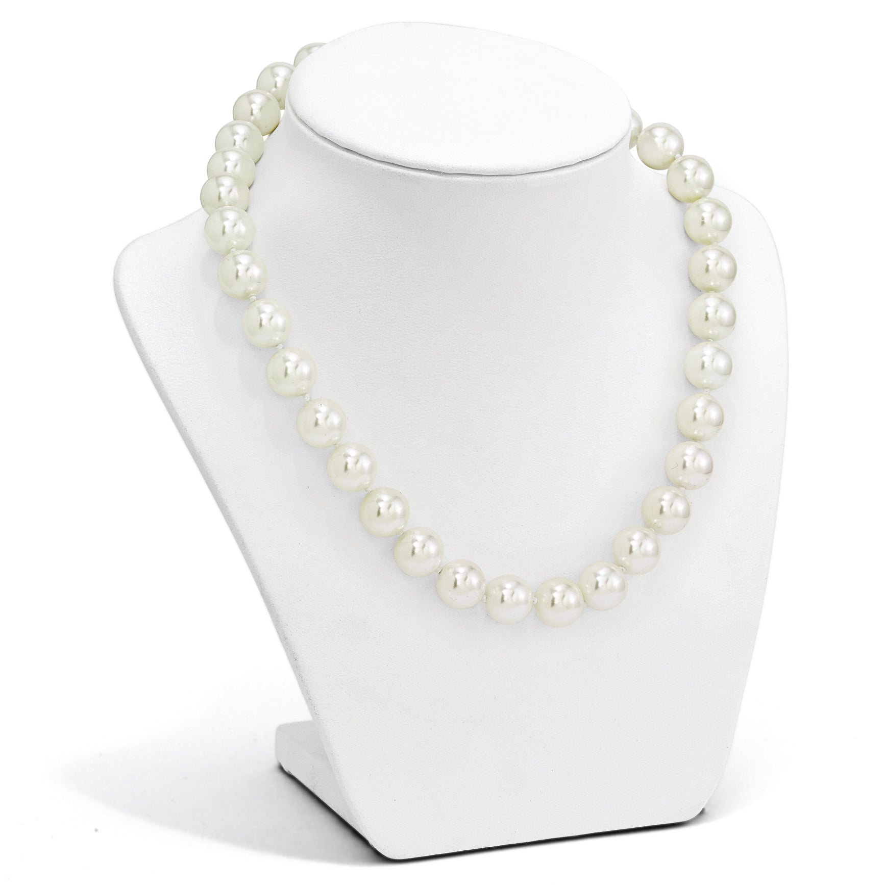 Majestik Sterling Silver Rhodium-plated 12-13mm White Imitation Shell Pearl Hand-knotted Necklace