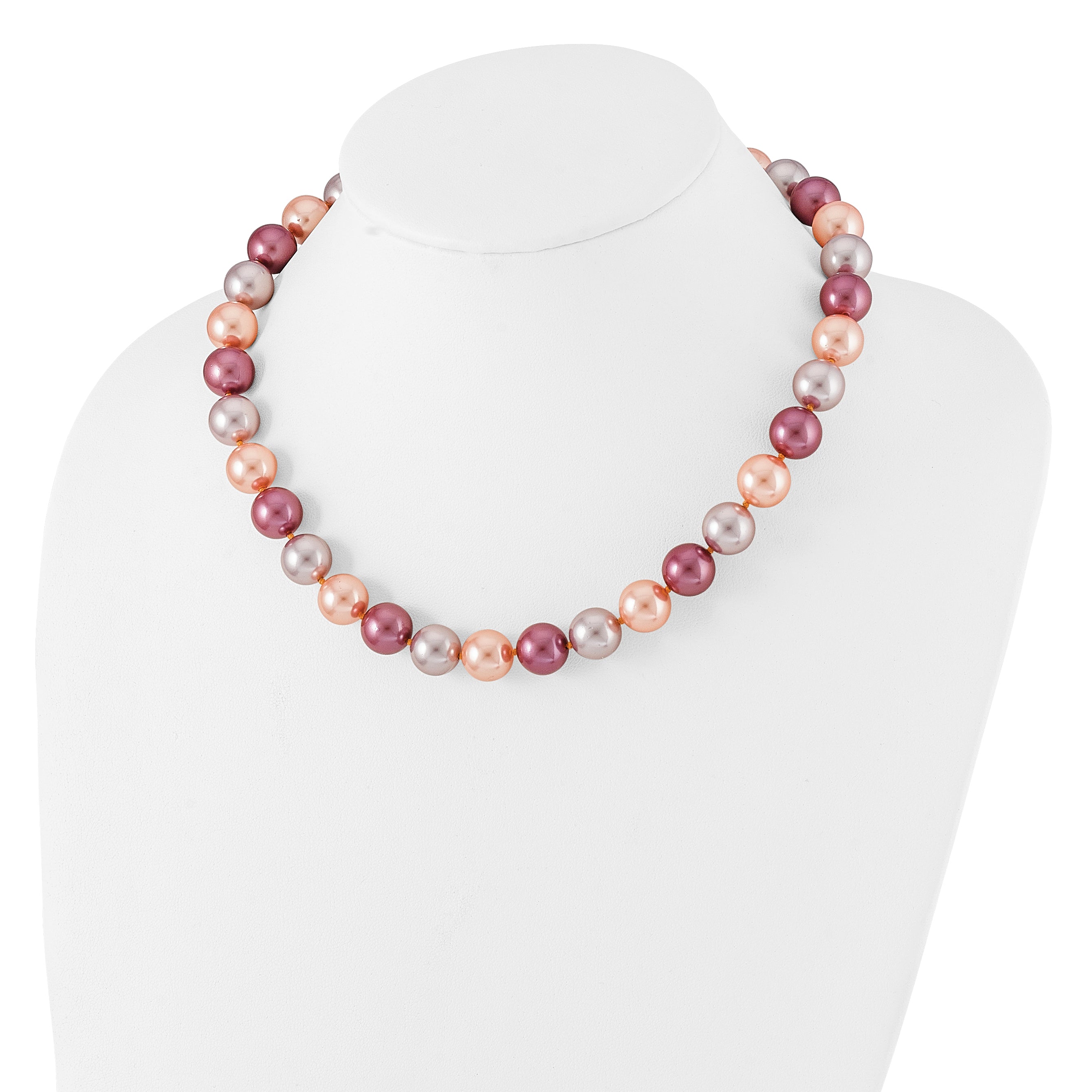 SS Majestik RH-pl 12-13mm Pink/Purple/Grey Imit Shell Pearl Necklace