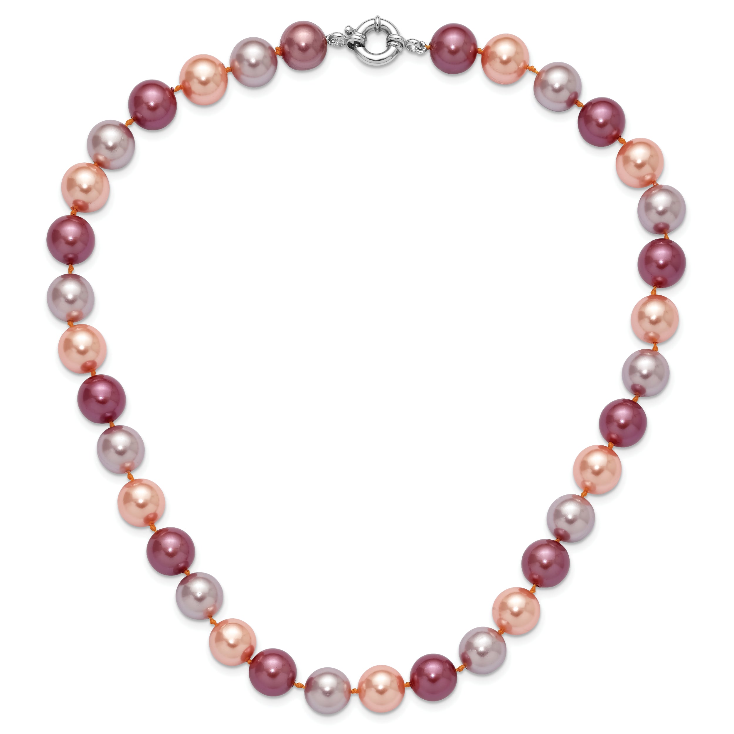 SS Majestik RH-pl 12-13mm Pink/Purple/Grey Imit Shell Pearl Necklace