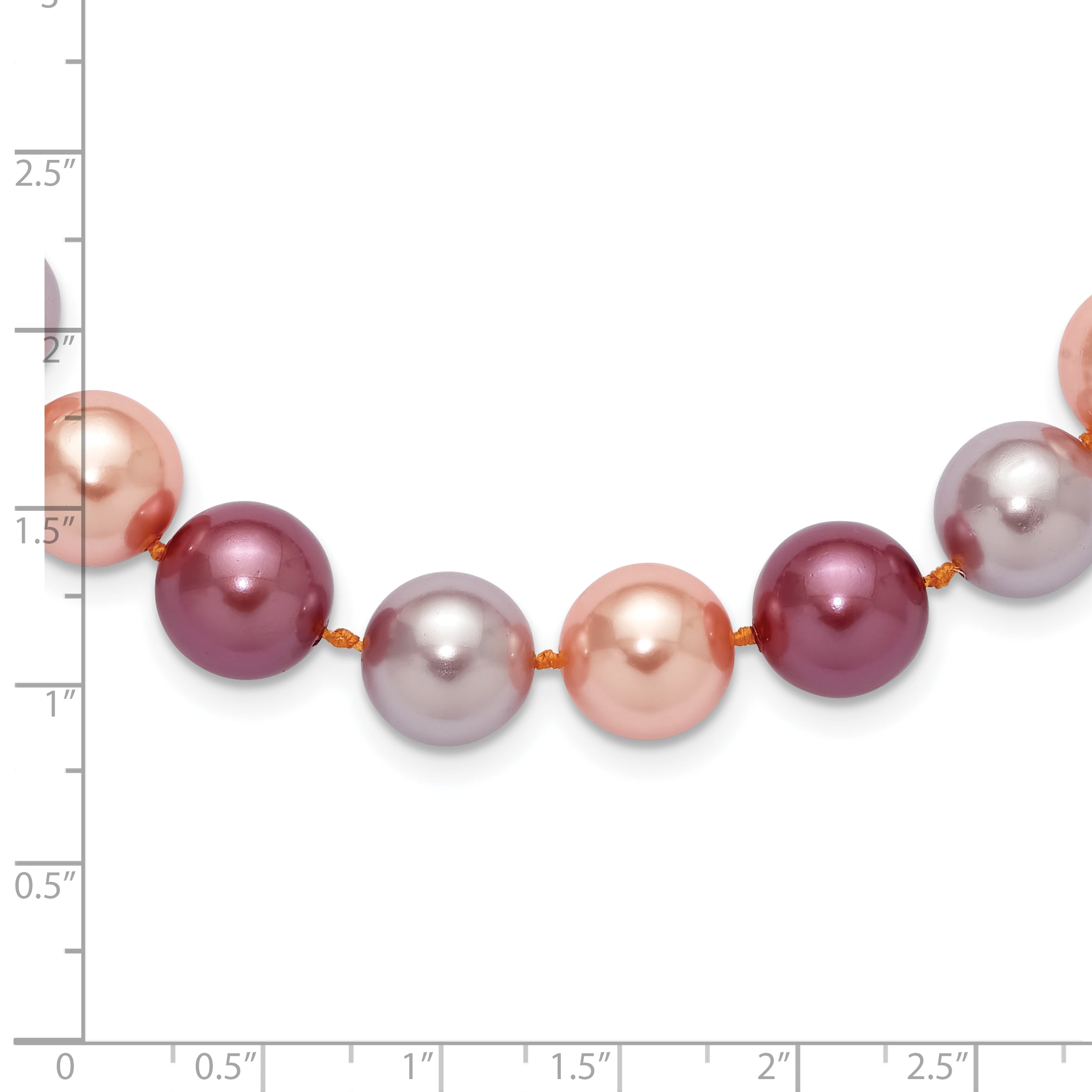 SS Majestik RH-pl 12-13mm Pink/Purple/Grey Imit Shell Pearl Necklace