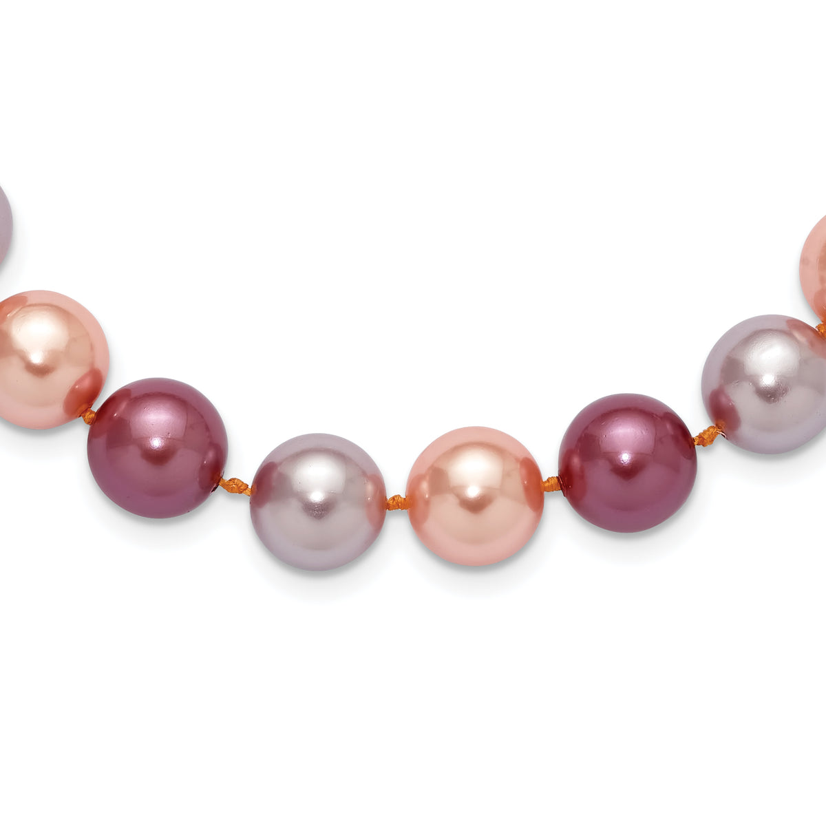 SS Majestik RH-pl 12-13mm Pink/Purple/Grey Imit Shell Pearl Necklace