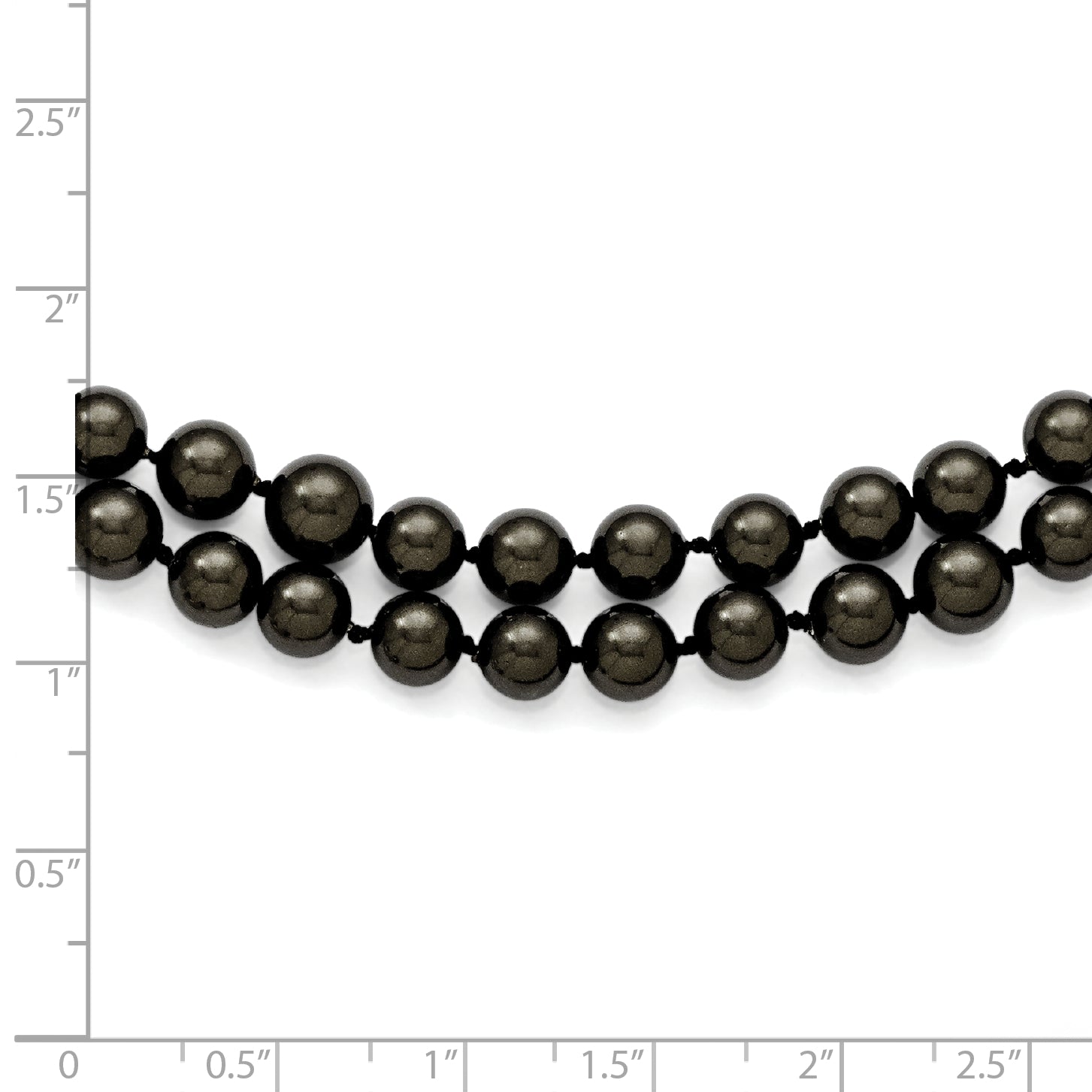 Majestik Sterling Silver Rhodium-plated 2 Row 7-8mm Black Imitation Shell Pearl Hand-knotted Necklace