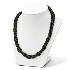 Sterling S Majestik Rh-pl 4 Row 4-5mm Blk Imitat Shell Pearl Twisted Neck