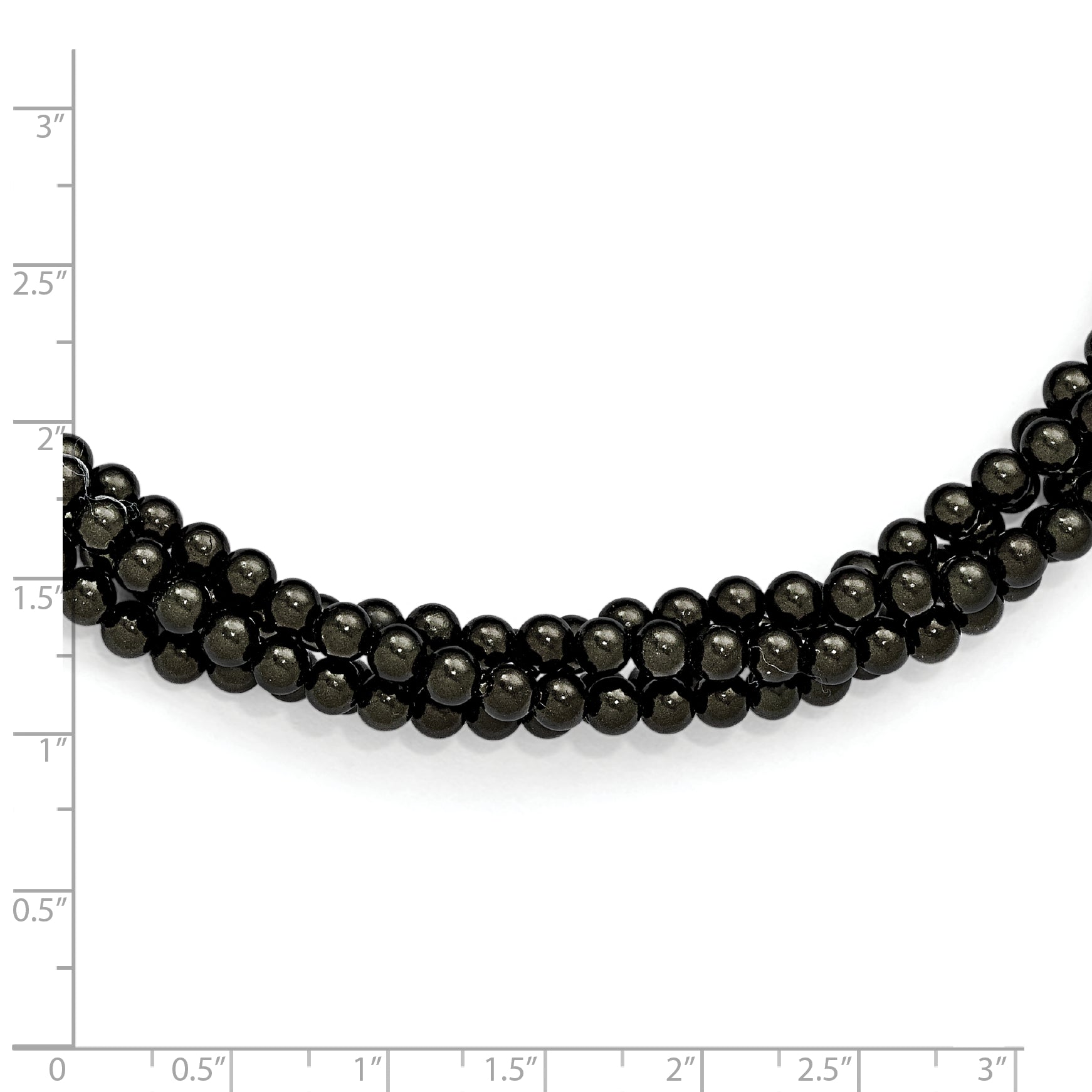 Sterling S Majestik Rh-pl 4 Row 4-5mm Blk Imitat Shell Pearl Twisted Neck