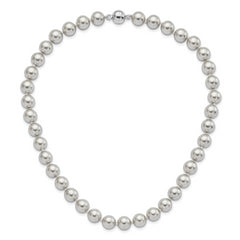 Majestic Sterling Silver Rhodium-plated 10-11mm Grey Imitation Shell Pearl Hand-knotted Necklace