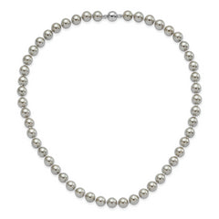 Majestic Sterling Silver Rhodium-plated 8-9mm Grey Imitation Shell Pearl Hand-knotted Necklace