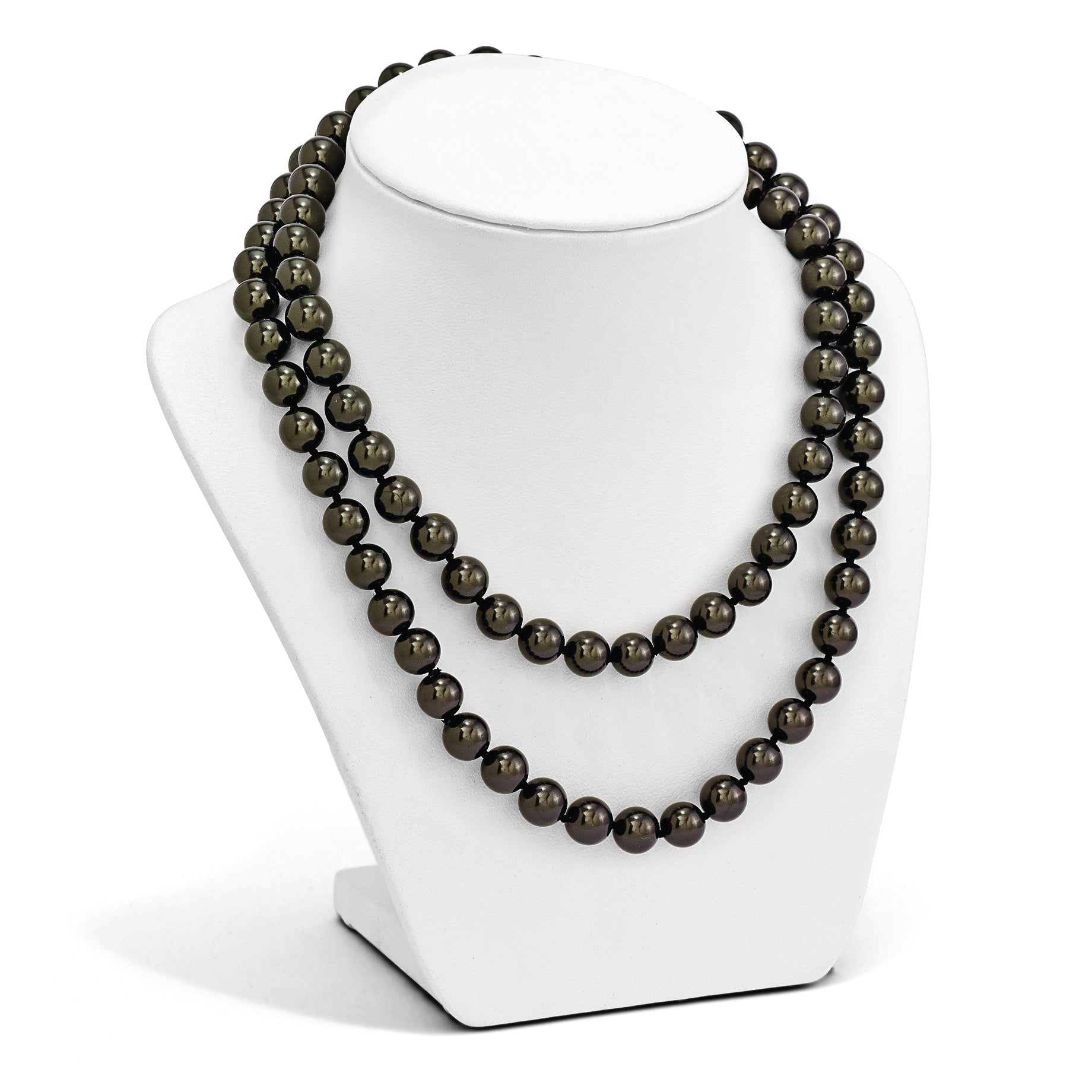 Majestik 10-11mm Black Imitation Shell Pearl Hand Knotted Slip-on Hand-knotted Necklace