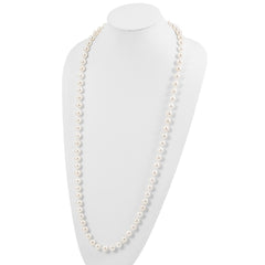 Majestik 10-11mm White Imitation Shell Pearl Hand-knotted Slip-on Necklace