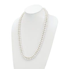 Majestik 8-9mm White Imitation Shell Pearl Hand-knotted Endless Slip-on Necklace