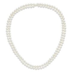 Majestik 8-9mm White Imitation Shell Pearl Hand-knotted Endless Slip-on Necklace