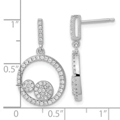 Sophia Jewelers 925 Sterling Silver CZ Dangle Earrings with Rhodium Finish