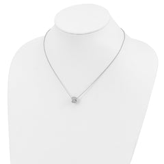 Brilliant Embers Sterling Silver Rhodium-plated 122 Stone 18 inch Micro Pav‚ CZ Love Knot Necklace with 2 Inch Extender