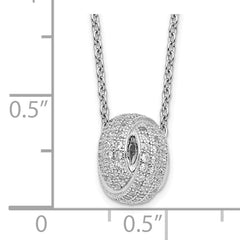 Brilliant Embers Sterling Silver Rhodium-plated 122 Stone 18 inch Micro Pav‚ CZ Love Knot Necklace with 2 Inch Extender