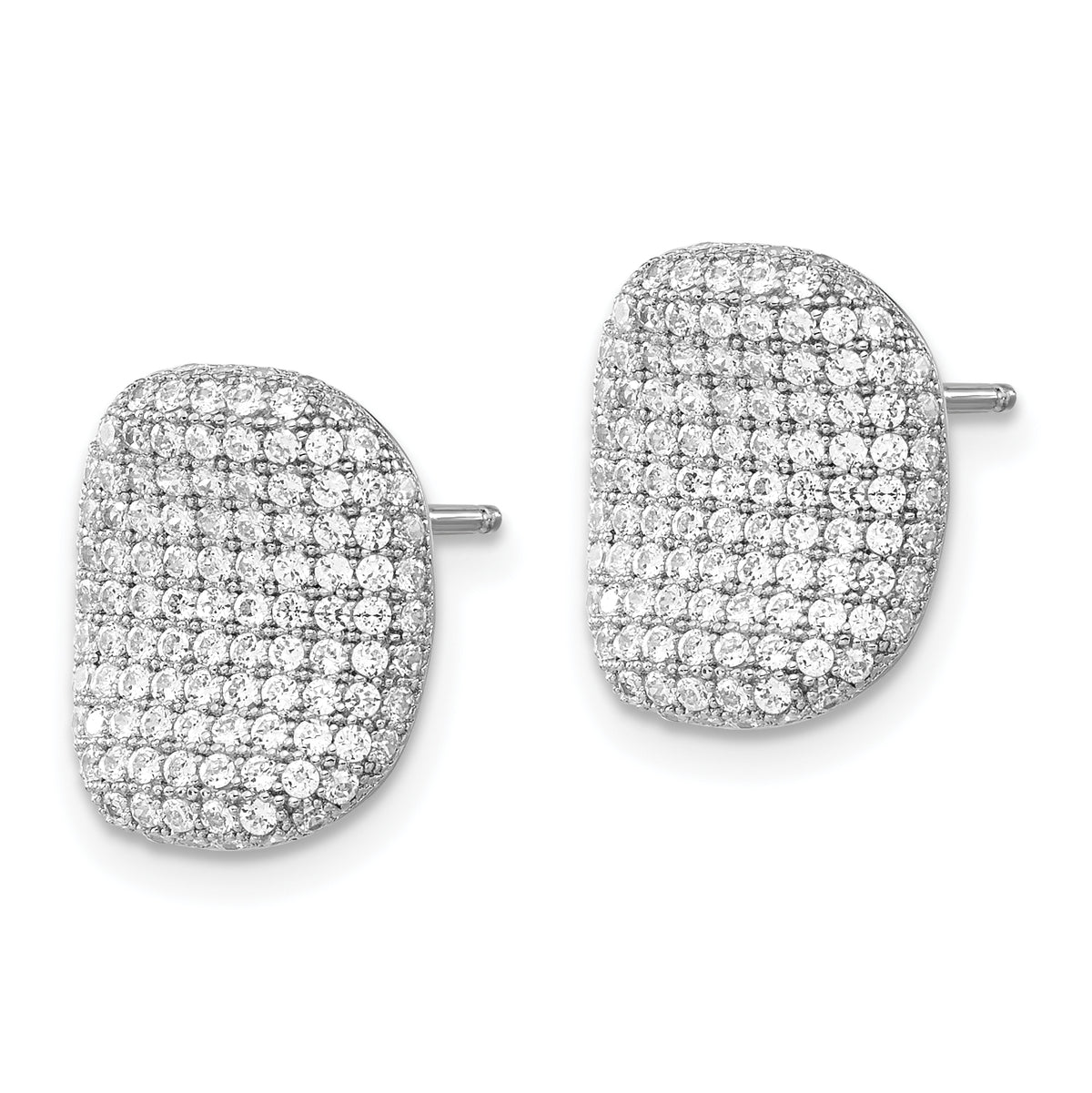 Brilliant Embers Sterling Silver & CZ Polished Post Earrings